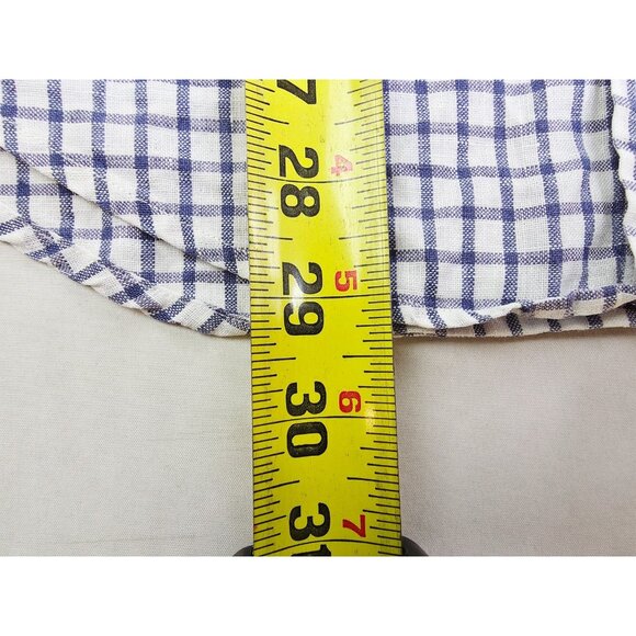 Brooks Brothers Regent Size Medium Men White Blue Check Baird Mcnutt Irish Linen - Picture 8 of 10